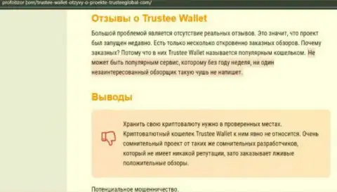 Trustee Wallet - это КИДАЛЫ !!! Грабеж финансовых средств гарантируют (обзор конторы)