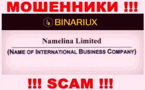 Binariux Net - это internet-разводилы, а управляет ими Namelina Limited