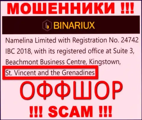 Binariux Net - ОБМАНЩИКИ, которые официально зарегистрированы на территории - Сент-Винсент и Гренадины