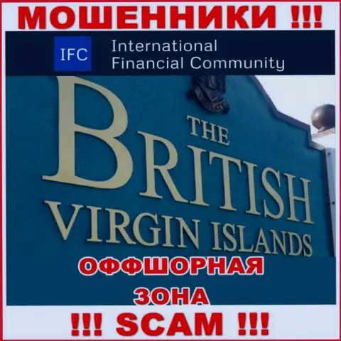 Юридическое место регистрации InternationalFinancialCommunity на территории - British Virgin Islands