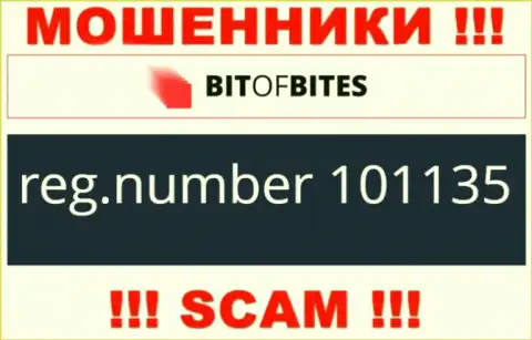 Регистрационный номер конторы Bitofbites Limited, который они показали у себя на портале: 101135