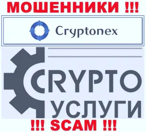 Работая совместно с CryptoNex, область деятельности которых Криптовалютные услуги, рискуете остаться без своих вложений