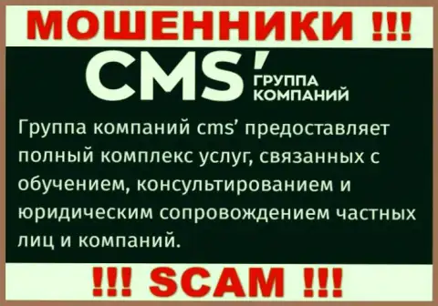 Рискованно совместно работать с интернет-мошенниками CMS-Institute Ru, направление деятельности которых Consulting