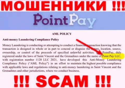 Конторой PointPay Io владеет Point Pay LLC - данные с официального информационного ресурса мошенников