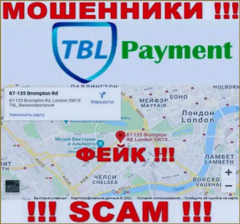 С преступно действующей конторой TBL Payment не связывайтесь, сведения в отношении юрисдикции липа