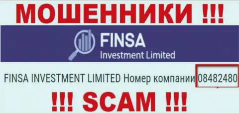 Как представлено на официальном сайте махинаторов Финса Инвестмент Лимитед: 08482480 - это их номер регистрации