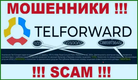 На сайте TelForward Net имеется лицензия, только вот это не меняет их жульническую сущность