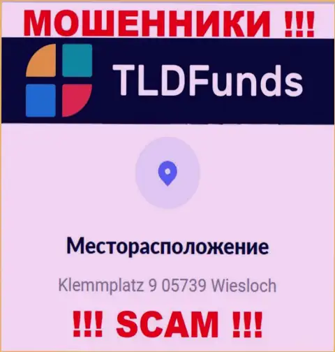 Информация об местонахождении TLD Funds, что предоставлена а их web-сайте - фиктивная