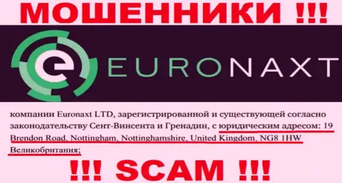 Официальный адрес организации EuroNaxt Com у нее на веб-сервисе ложный - это ЯВНО ВОРЮГИ !