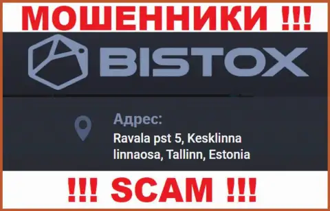 Избегайте совместной работы с Bistox Holding OU - указанные мошенники указали левый официальный адрес
