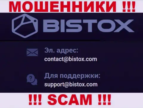 На электронную почту Bistox Com писать очень рискованно это циничные internet-мошенники !!!