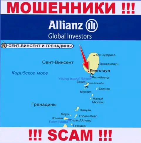 Allianz Global Investors свободно оставляют без денег, поскольку разместились на территории - Kingstown, St. Vincent and the Grenadines