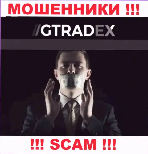 На интернет-ресурсе Г Трейдекс не имеется сведений об регуляторе указанного мошеннического лохотрона