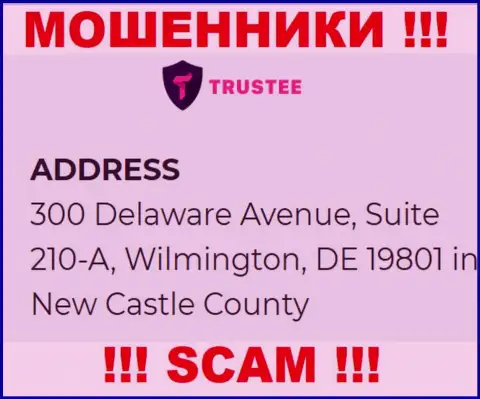 Компания Трасти Кошелек расположена в офшорной зоне по адресу - 300 Delaware Avenue, Suite 210-A, Wilmington, DE 19801 in New Castle County, USA - явно мошенники !!!