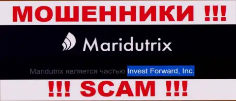 Компания Maridutrix Com находится под управлением организации Invest Forward, Inc.