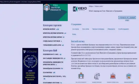 Обзорный материал об условиях спекулирования Forex брокерской компании Киехо, размещенный на информационном портале Директори ФинансМагнатес Ком