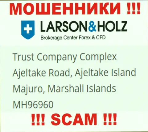 Офшорное местоположение Larson Holz Ltd - Trust Company Complex Ajeltake Road, Ajeltake Island Majuro, Marshall Islands МН96960, оттуда указанные интернет лохотронщики и прокручивают манипуляции