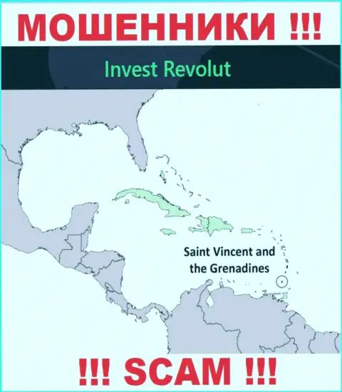 Invest Revolut зарегистрированы на территории - Кингстаун, Сент-Винсент и Гренадины, остерегайтесь взаимодействия с ними