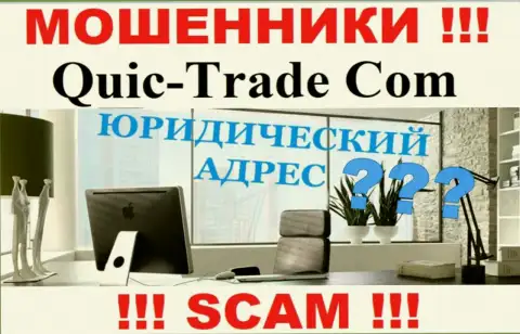 Попытки откопать инфу касательно юрисдикции Quic-Trade Com не принесут результатов - это ВОРЮГИ !!!