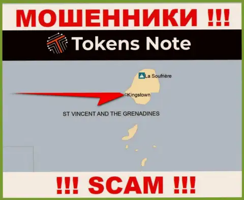 Офшорное место регистрации Tokens Note - на территории Kingstown, St Vincent and the Grenadines