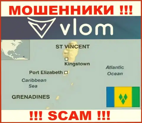 Влом Ком имеют регистрацию на территории - Saint Vincent and the Grenadines, избегайте совместного сотрудничества с ними