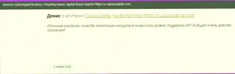 Дилинговая фирма CauvoCapital Com представлена в отзыве на информационном портале ревокон ру