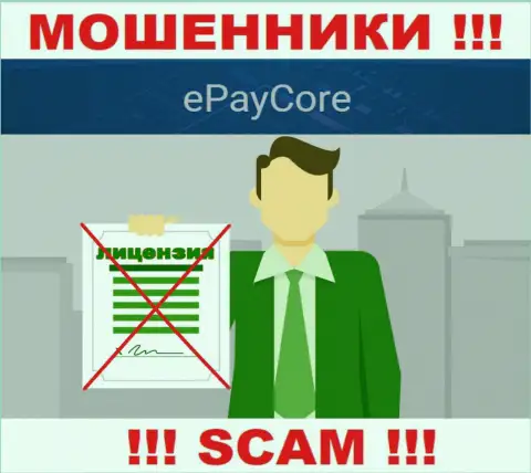 EPay Core - это жулики ! У них на информационном портале не показано лицензии на осуществление их деятельности