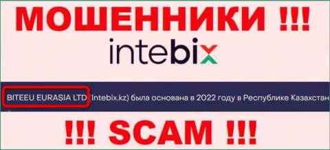 Свое юридическое лицо организация Intebix Kz не прячет - BITEEU EURASIA Ltd