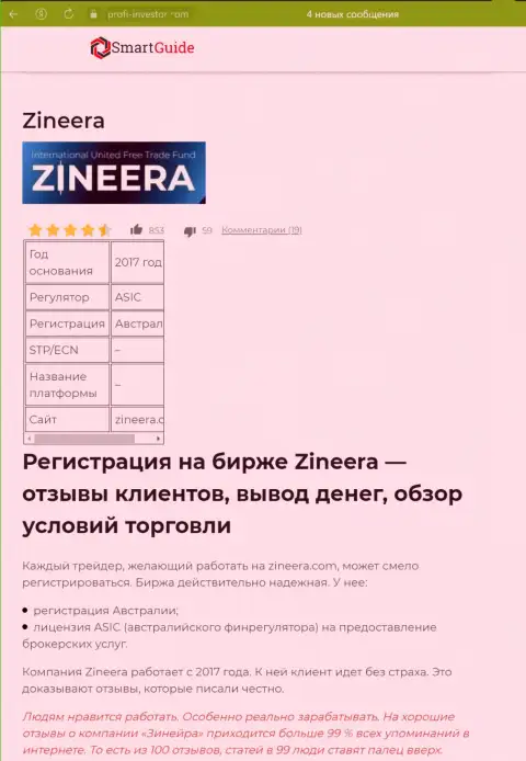 Обзор правил регистрации на официальном информационном ресурсе брокерской компании Зиннейра, предложен в информационной публикации на сайте Smartguides24 Com