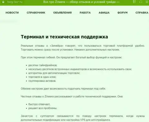 Детальный обзор функциональной информации официального информационного сервиса компании Zinnera в статье на сайте Tvoy Bor Ru